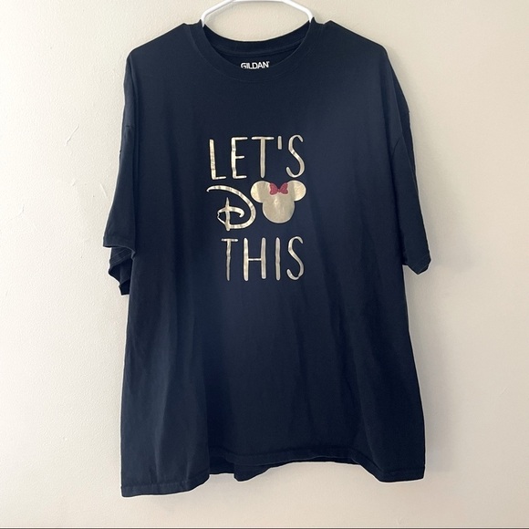 Disney Minnie Mouse Let’s Do This Cotton T-Shirt Black and White Comfort Casual - Picture 1 of 4
